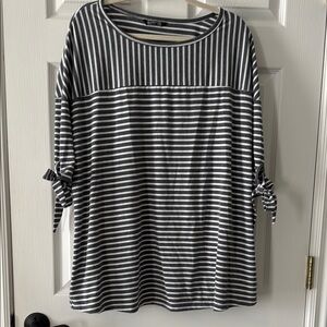 BloomChic Black and White Striped Tunic
